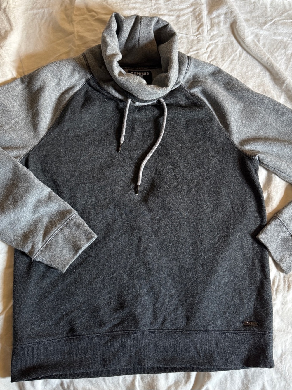 Men's vintage Express colorblock Two-Tone Gray Pullover Sweater Medium